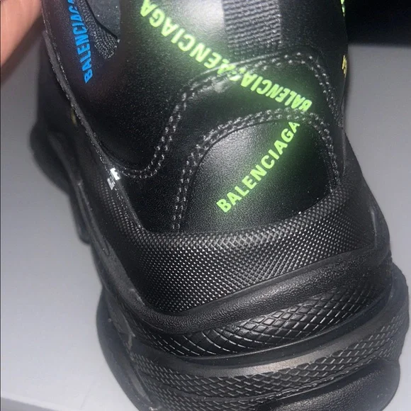 Balenciaga Black Sneakers with Colorful Logo Accents - Picture 9 of 10